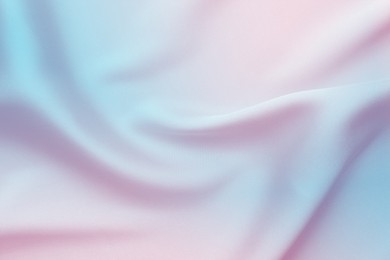 Image of Beautiful silk fabric with color gradient, top view