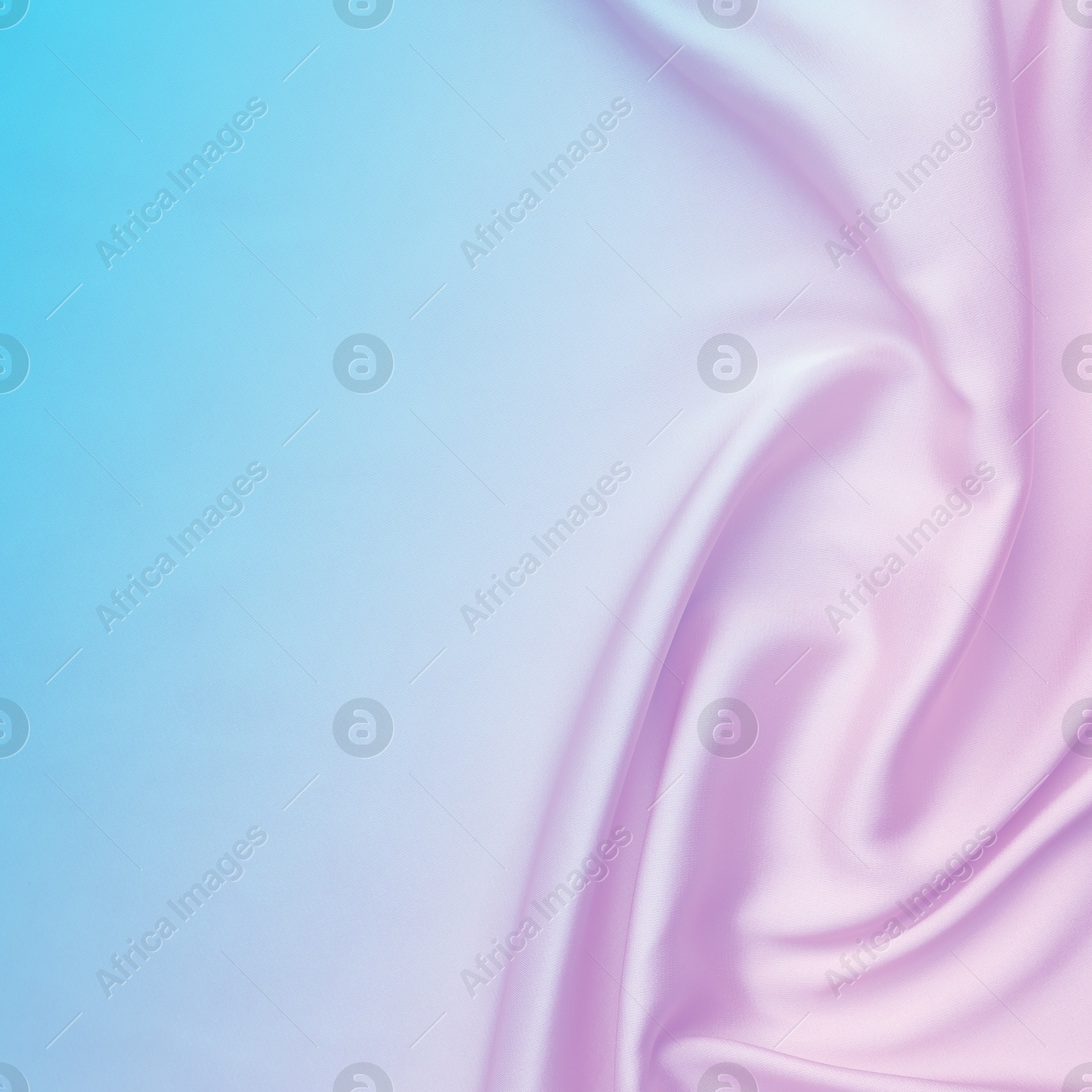 Image of Beautiful silk fabric with color gradient, top view