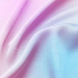 Image of Beautiful silk fabric with color gradient, closeup