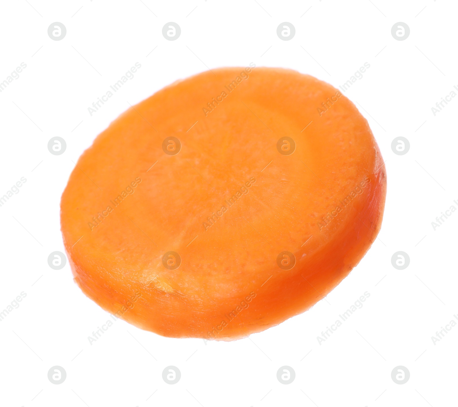 Photo of Slice of fresh ripe carrot isolated on white