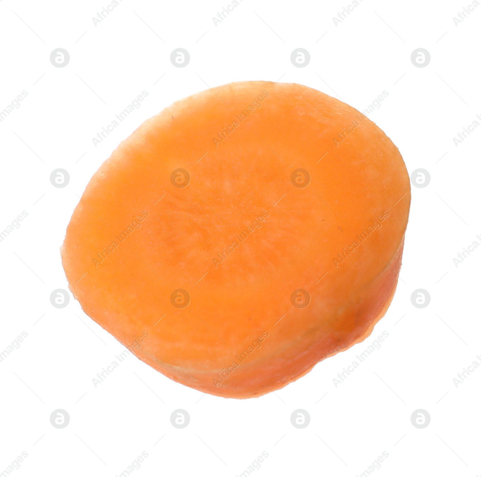 Photo of Slice of fresh ripe carrot isolated on white