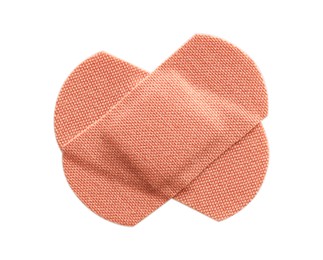 Photo of Medical adhesive bandages isolated on white, top view