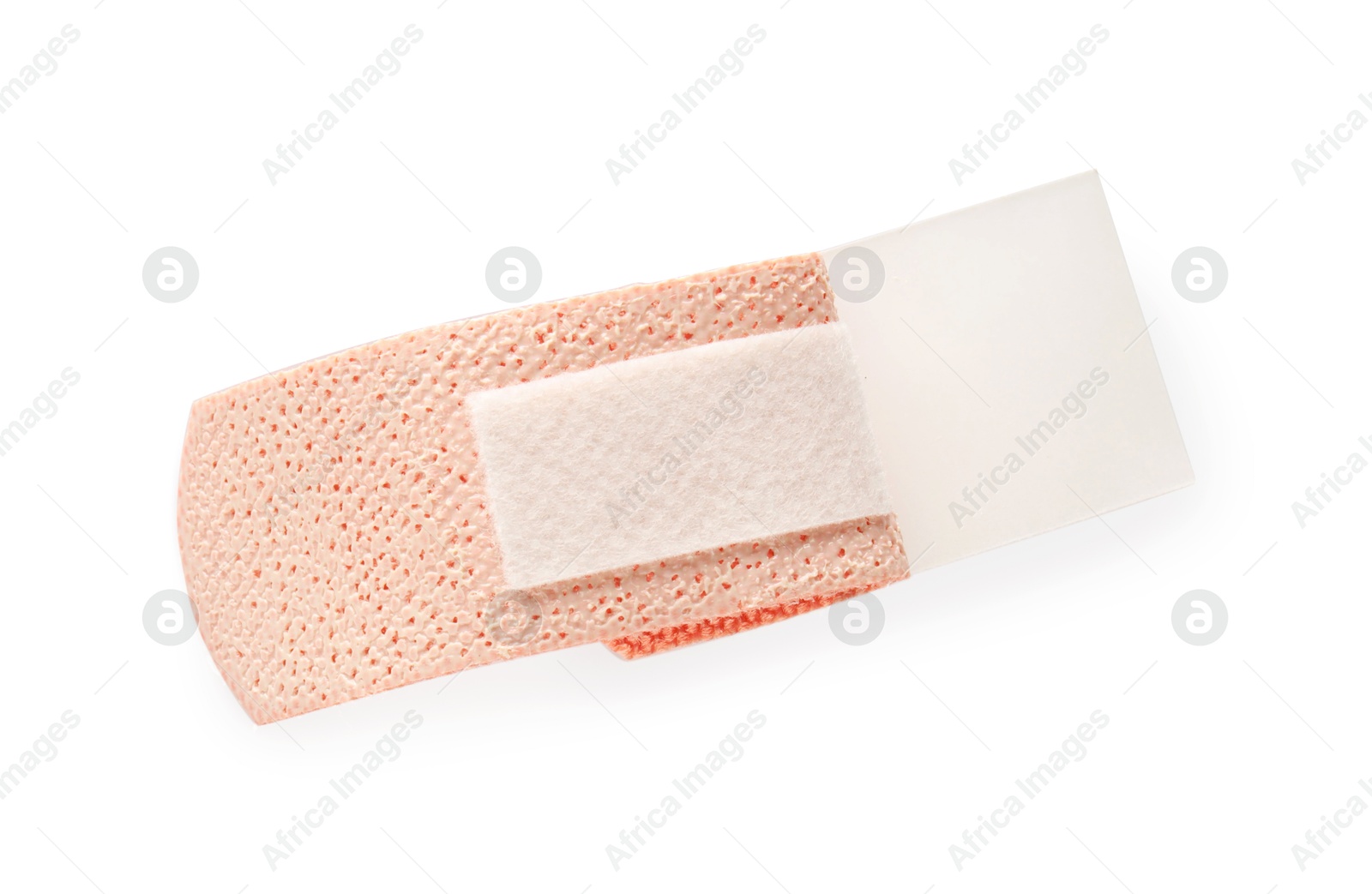 One medical adhesive bandage isolated on white, top view Photo of One medical adhesive bandage isolated on white, top view
