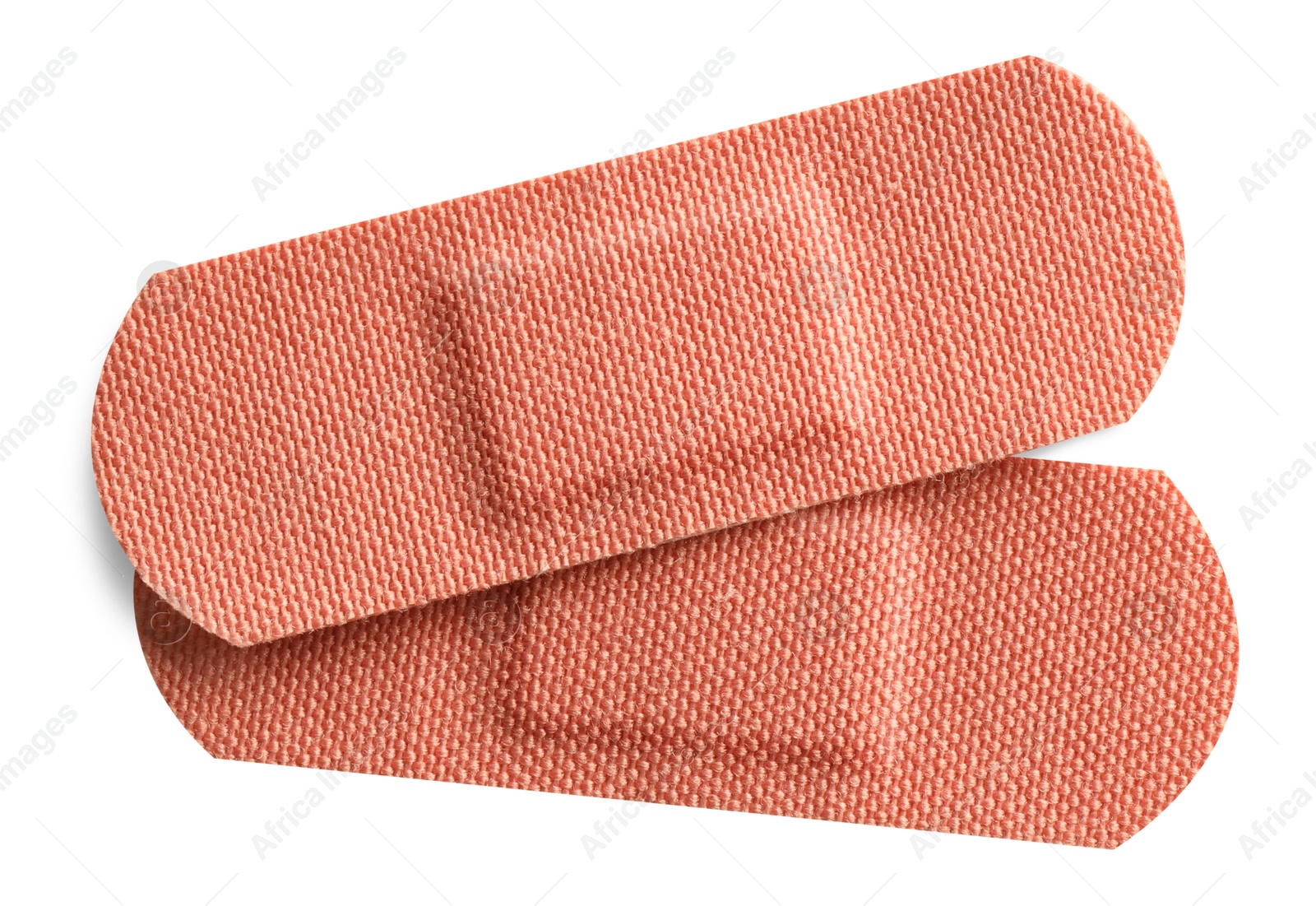 Medical adhesive bandages isolated on white, top view Photo of Medical adhesive bandages isolated on white, top view