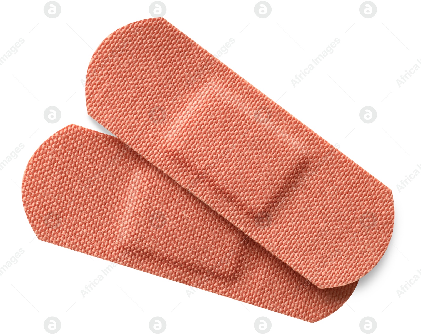 Medical adhesive bandages isolated on white, top view Photo of Medical adhesive bandages isolated on white, top view