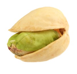 Photo of One tasty pistachio nut isolated on white