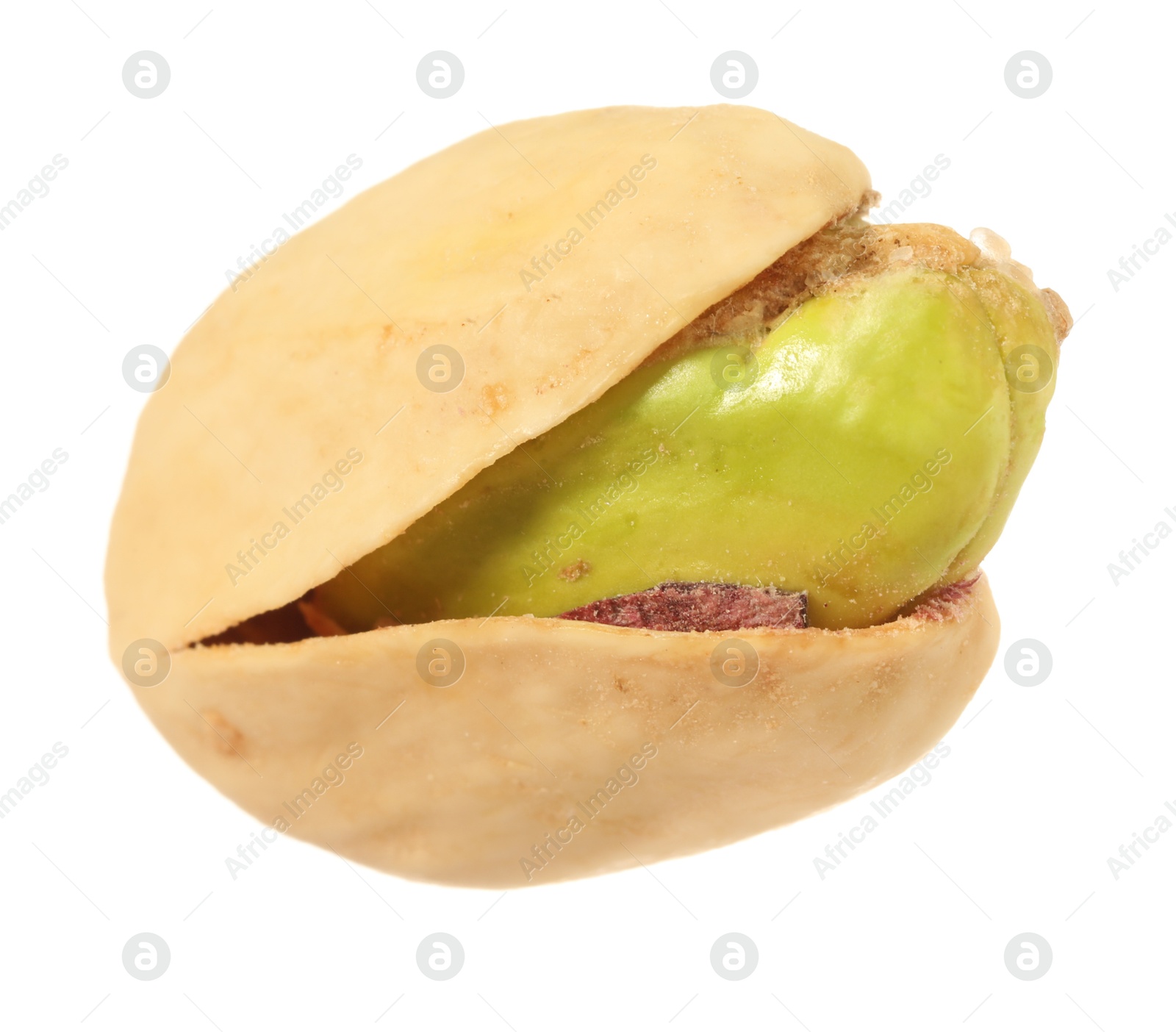 Photo of One tasty pistachio nut isolated on white