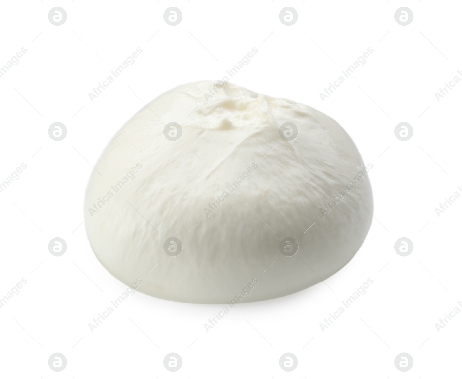 Photo of Delicious fresh burrata cheese isolated on white