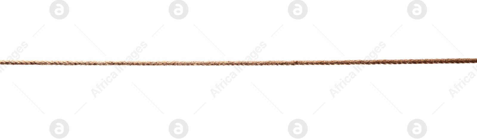 Photo of One brown braided rope isolated on white