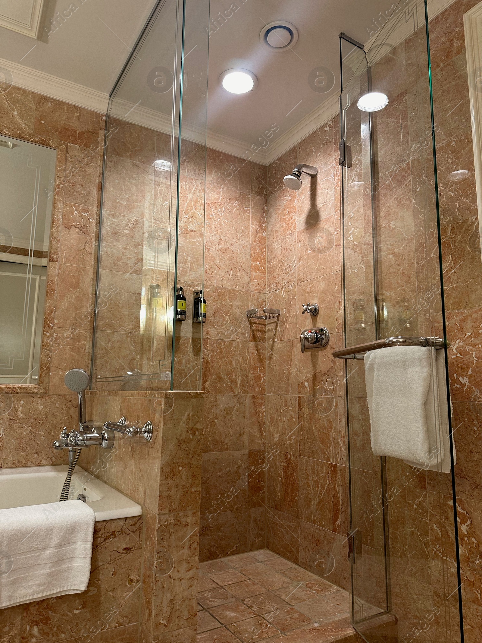 Photo of Berlin, Germany - July 2, 2024: Stylish bathroom in Regent Berlin Hotel