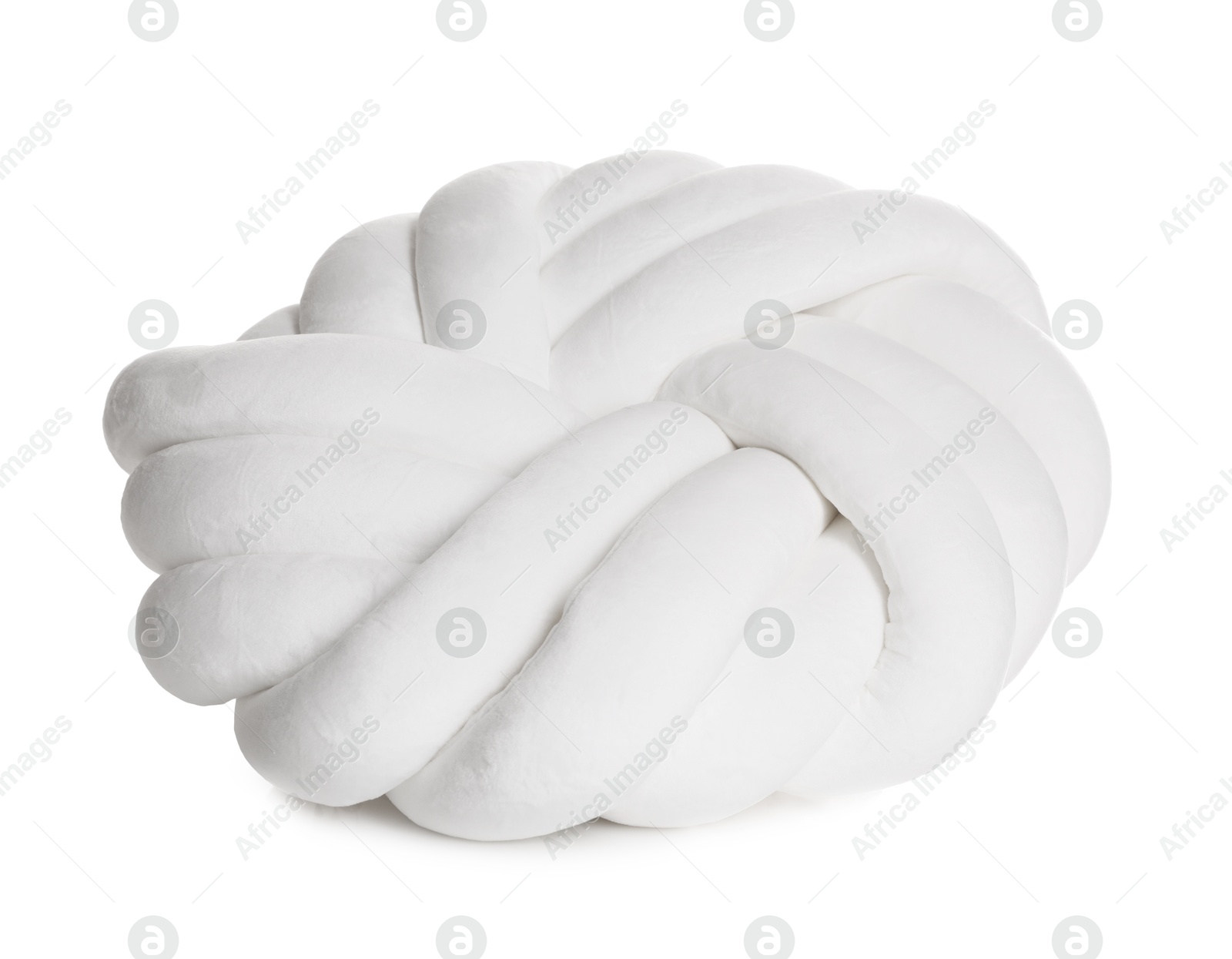 Photo of Cushion in shape of knot isolated on white