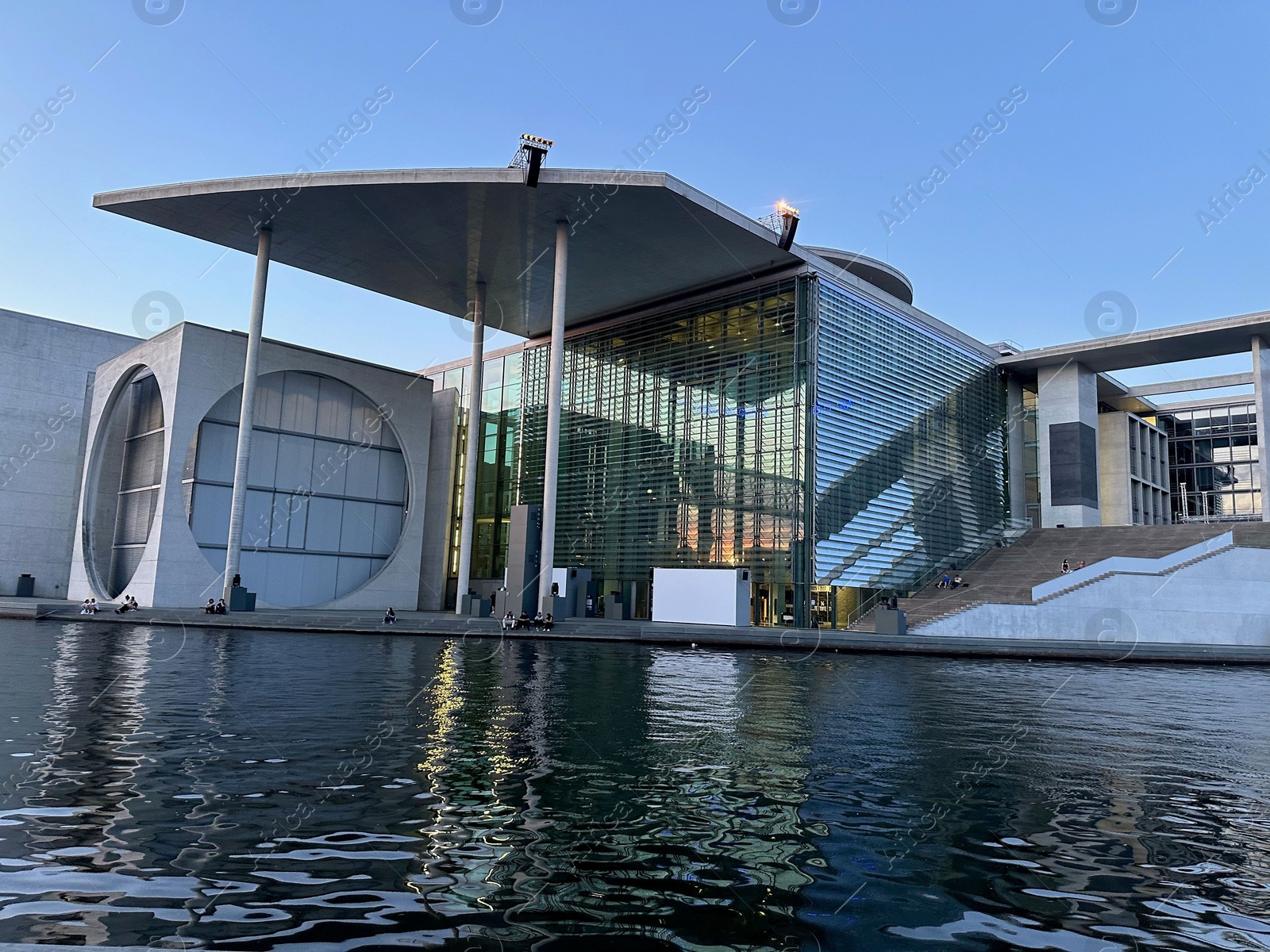 Photo of Berlin, Germany - July 30, 2024: Picturesque view of Marie-Elisabeth-Luders-Haus near river outdoors