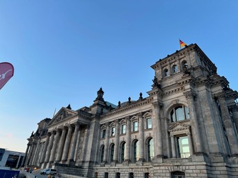 Berlin, Germany - July 30, 2024: Picturesque view of Reichstag building outdoors