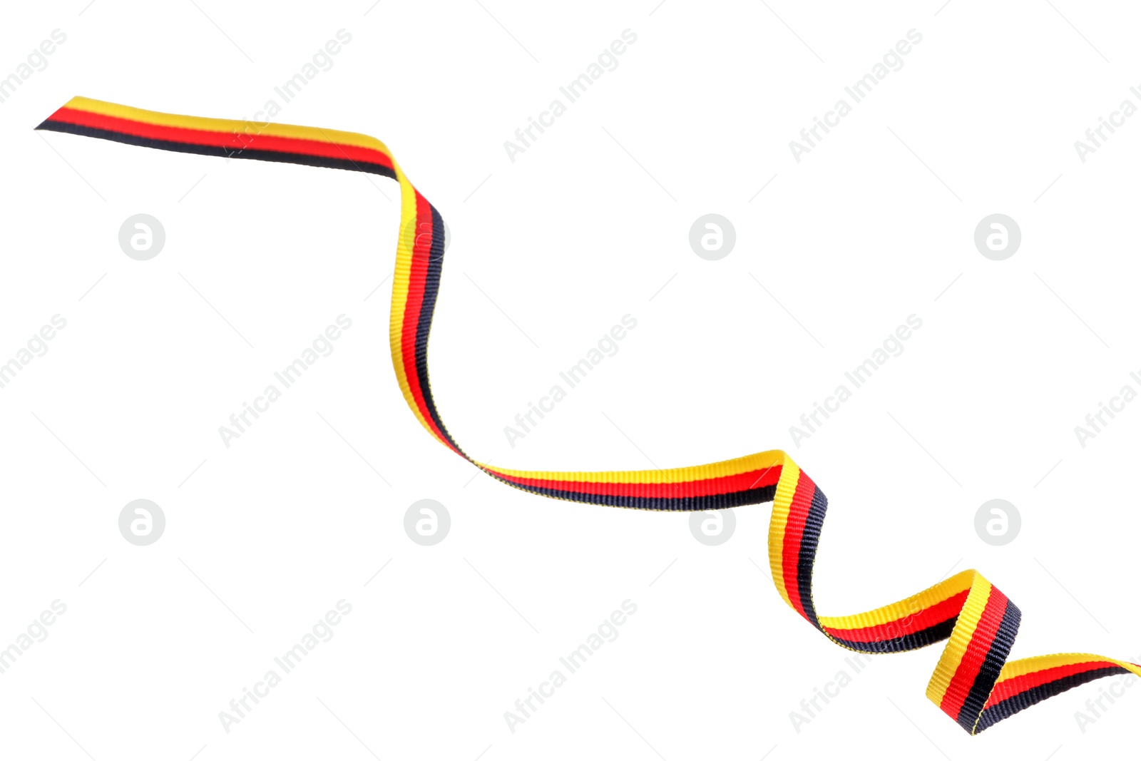 Photo of Ribbon in colors of German flag isolated on white