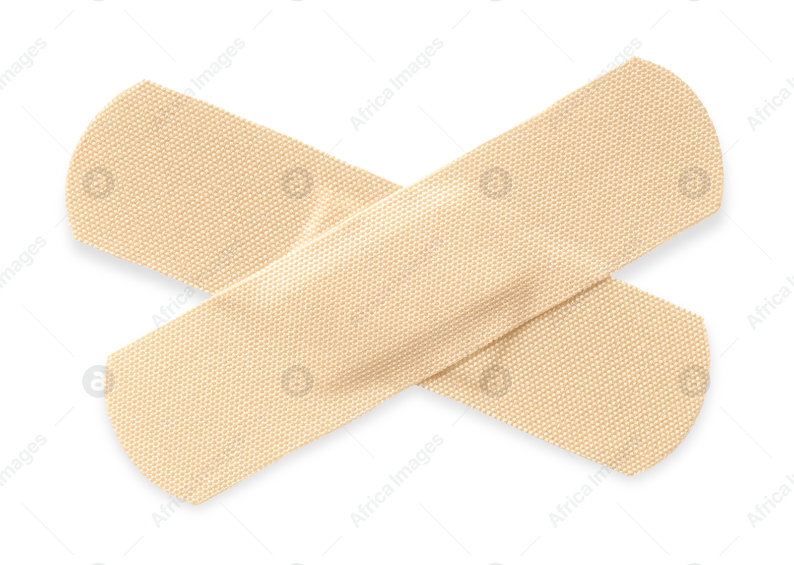 Medical adhesive bandages isolated on white, top view Photo of Medical adhesive bandages isolated on white, top view