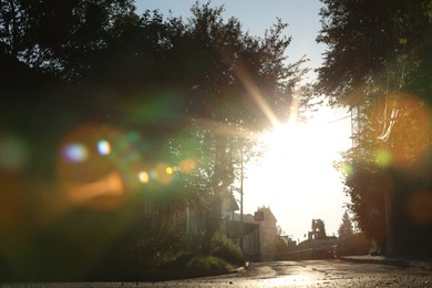 Photo of Beautiful view of city with trees in morning