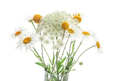 Photo of Bouquet of beautiful wildflowers isolated on white