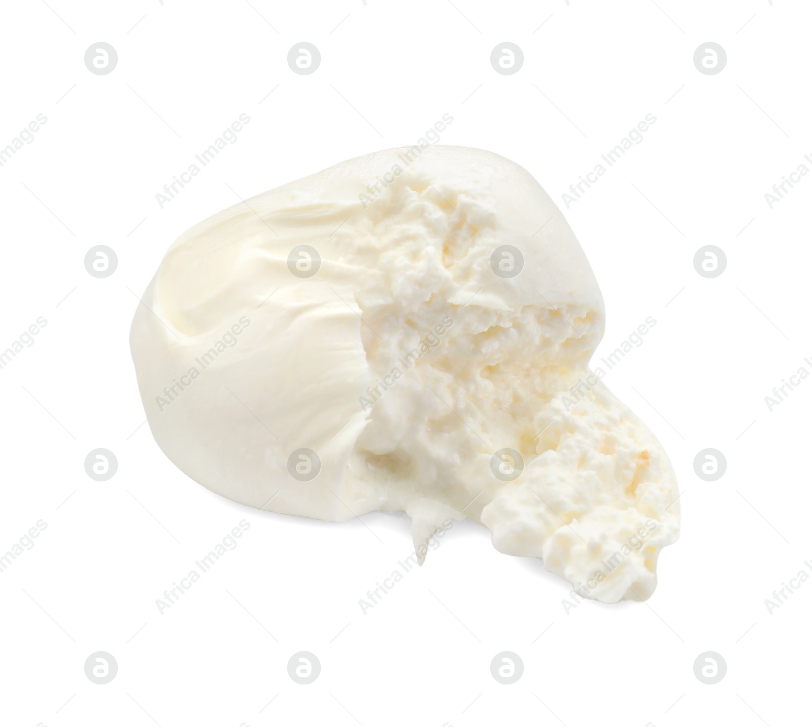 Photo of Fresh delicious burrata cheese isolated on white