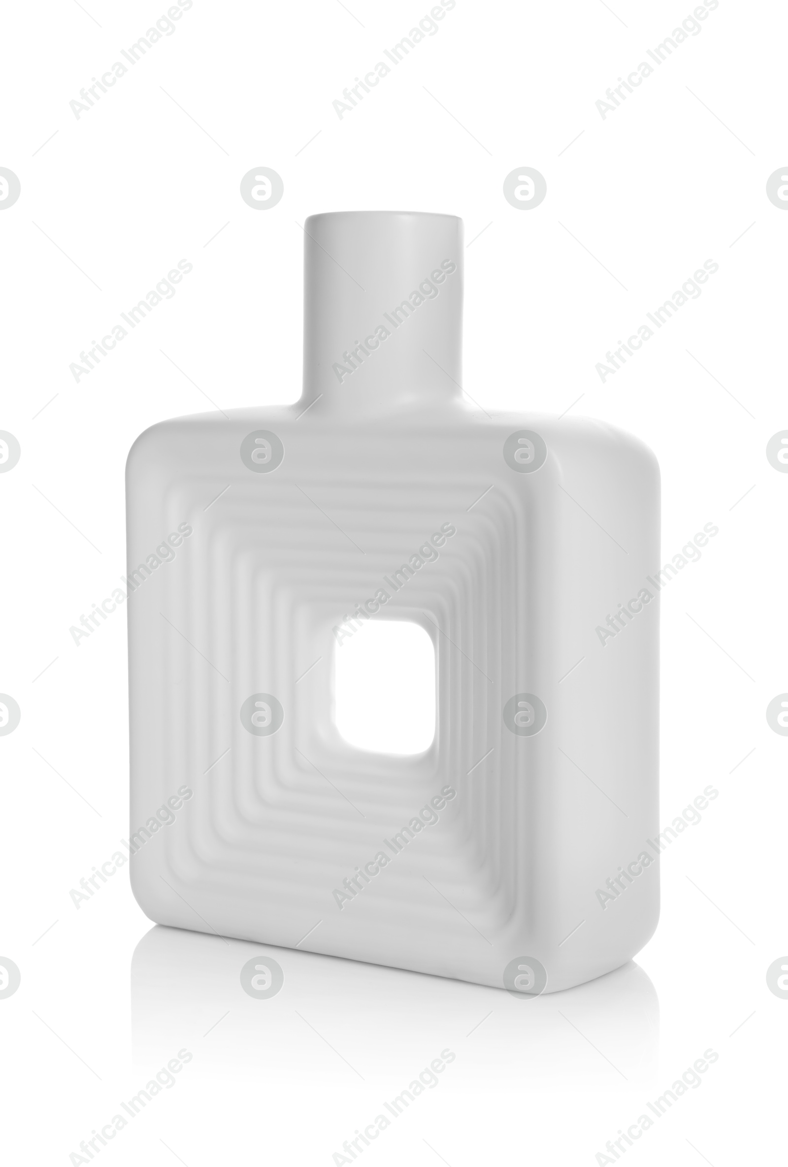 Photo of One beautiful ceramic vase isolated on white