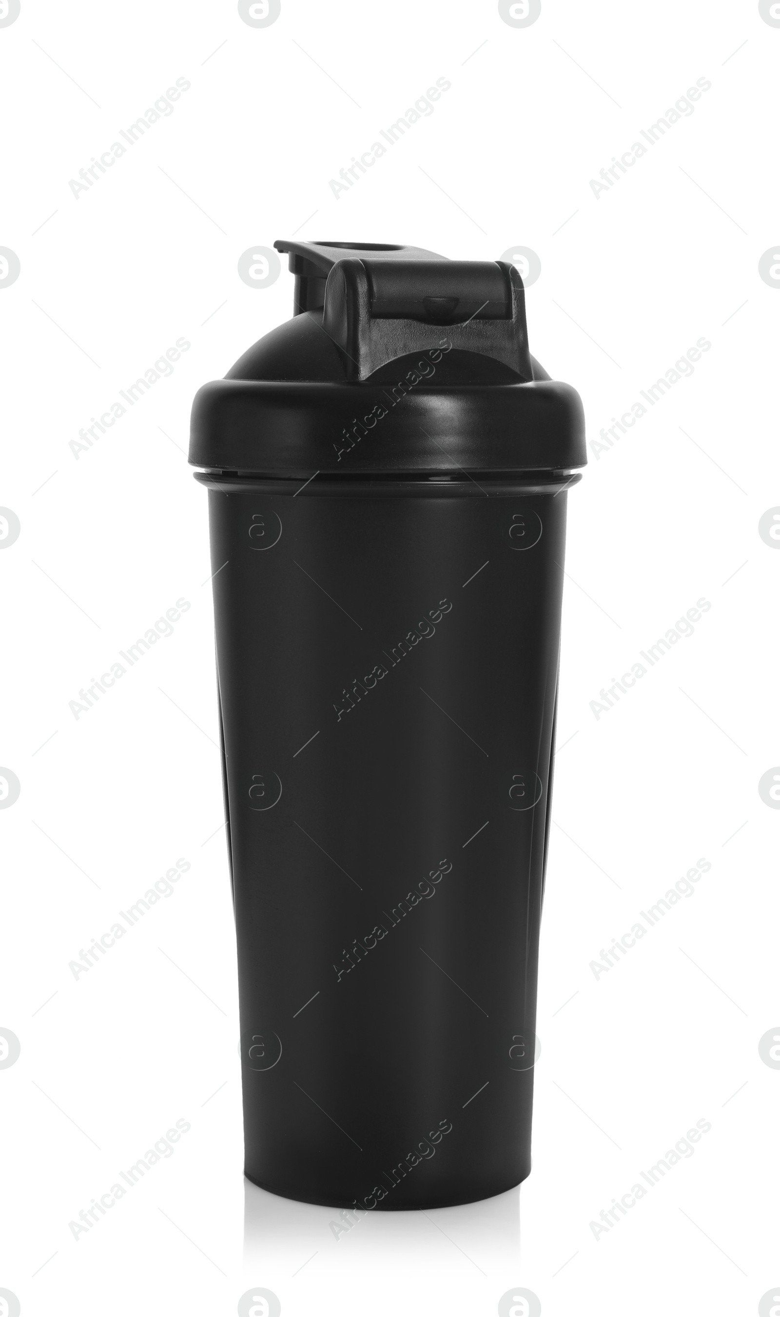 Photo of One black reusable shaker cup isolated on white