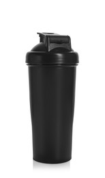 Photo of One black reusable shaker cup isolated on white