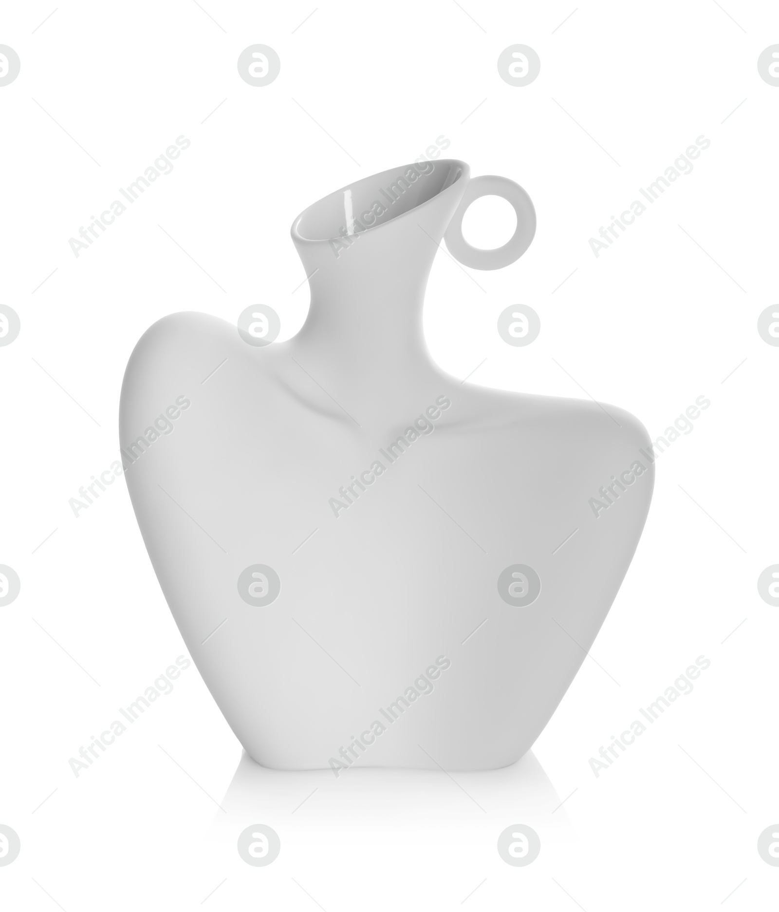 Photo of One beautiful ceramic vase isolated on white