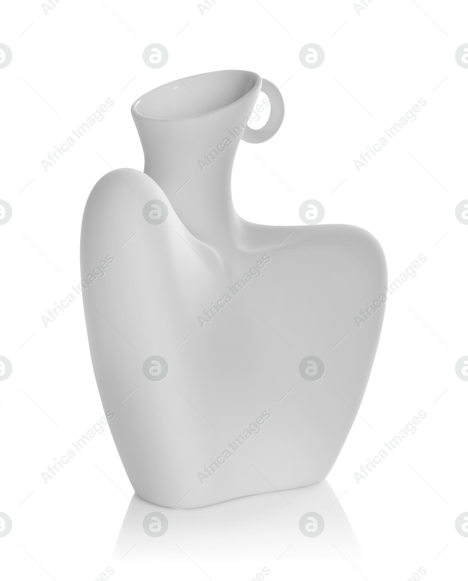 Photo of One beautiful ceramic vase isolated on white