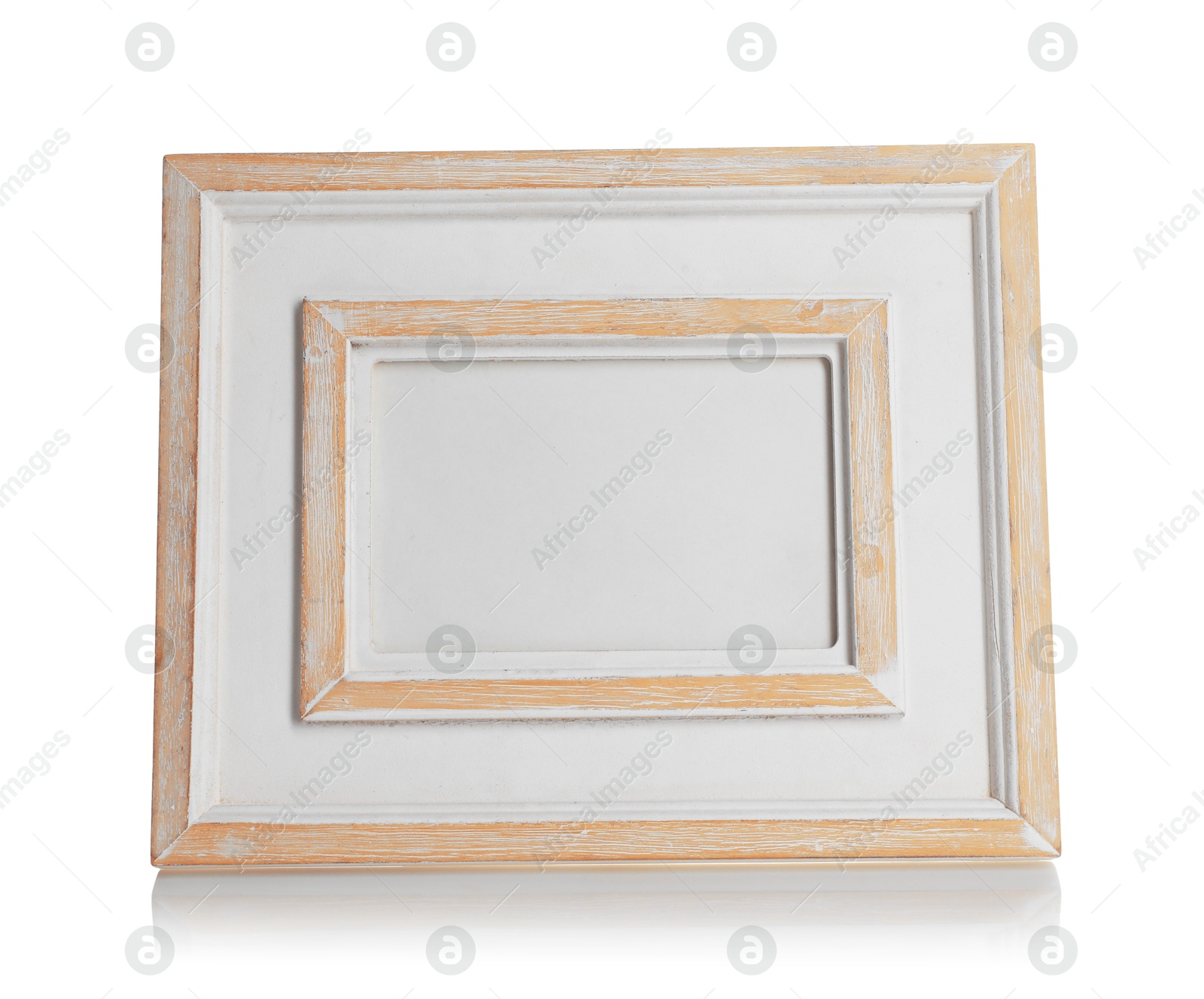 Photo of One empty photo frame isolated on white