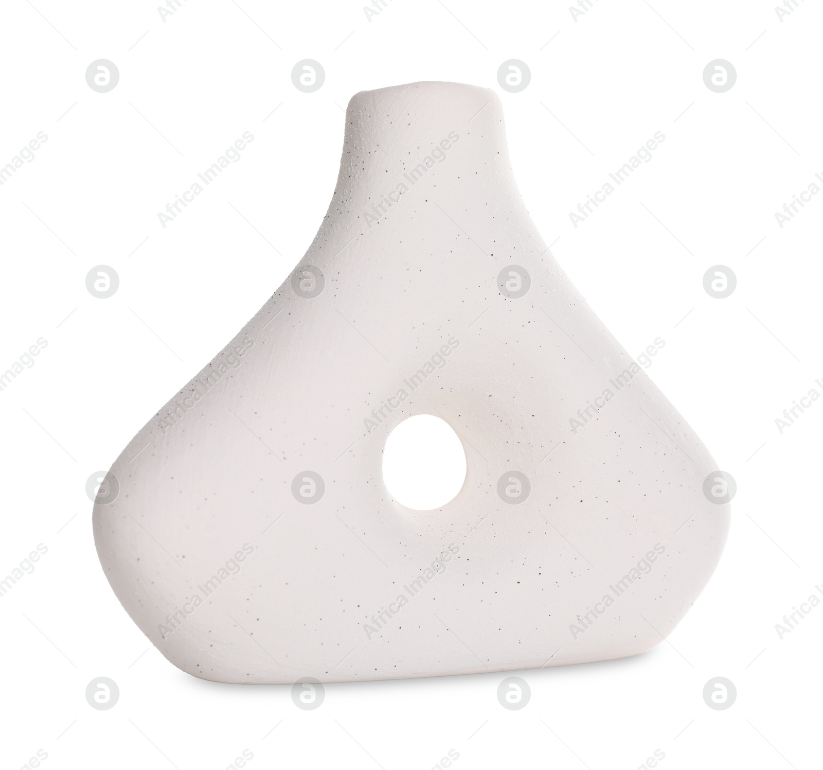 Photo of One beautiful ceramic vase isolated on white