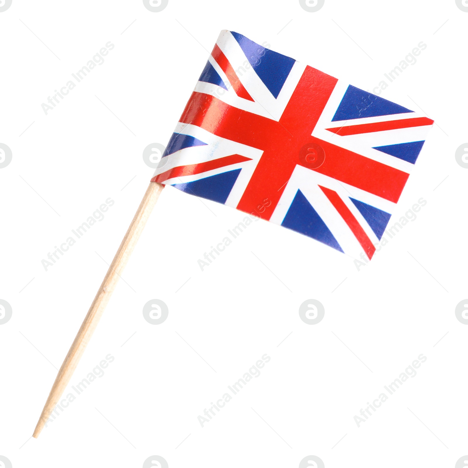 Photo of Small paper flag of United Kingdom isolated on white