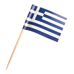 Small paper flag of Greece isolated on white