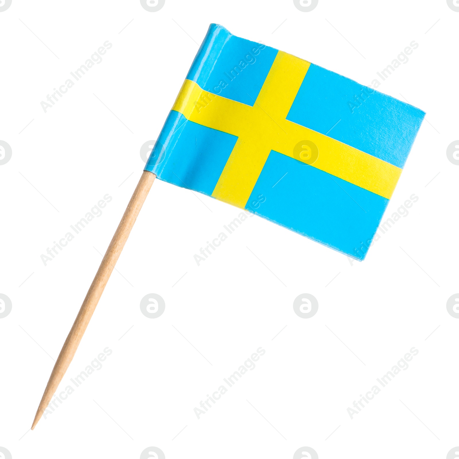 Photo of Small paper flag of Sweden isolated on white