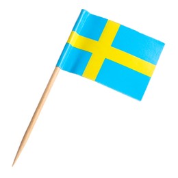 Small paper flag of Sweden isolated on white