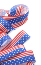 Ribbon in colors of American flag isolated on white