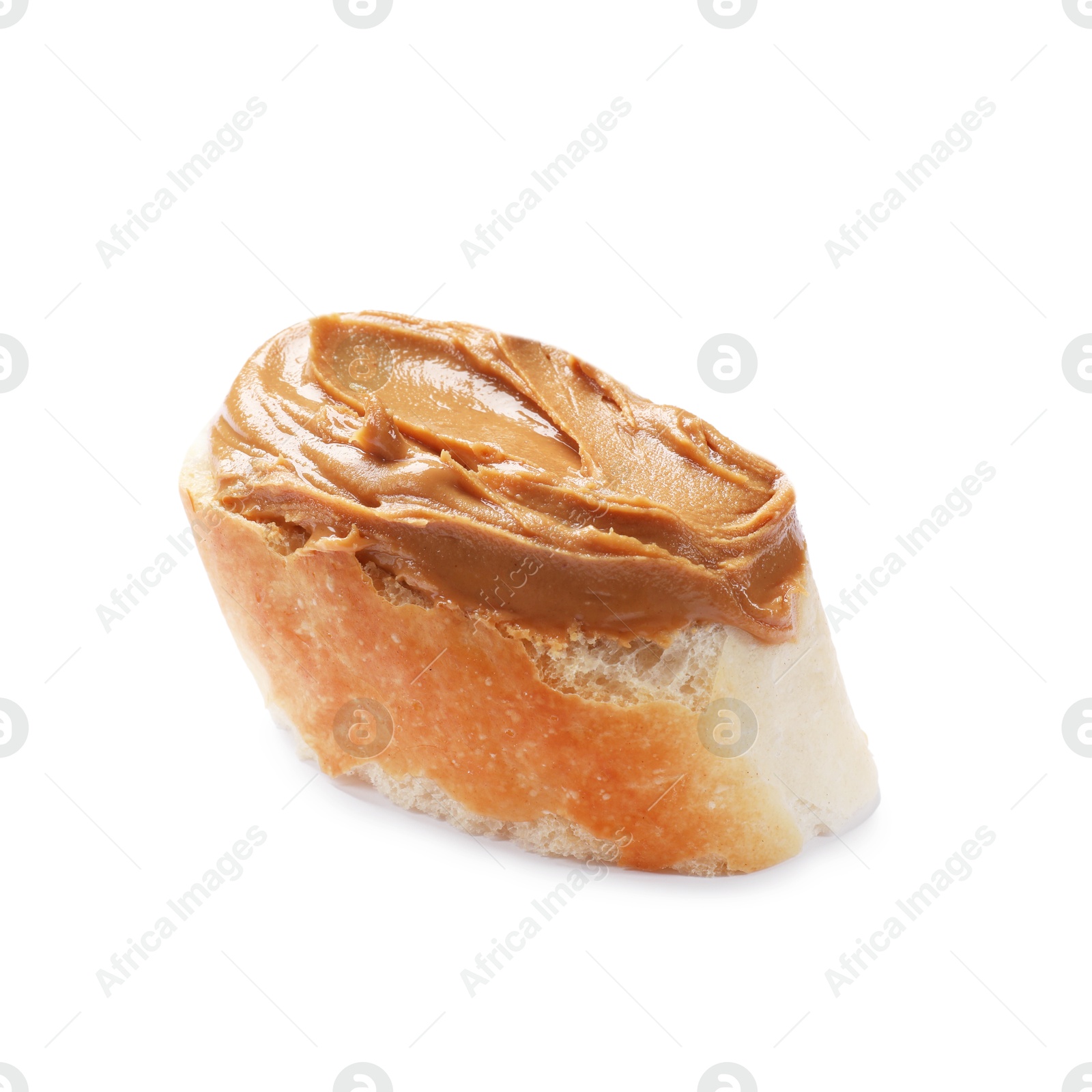 Photo of Delicious sandwich with peanut butter isolated white