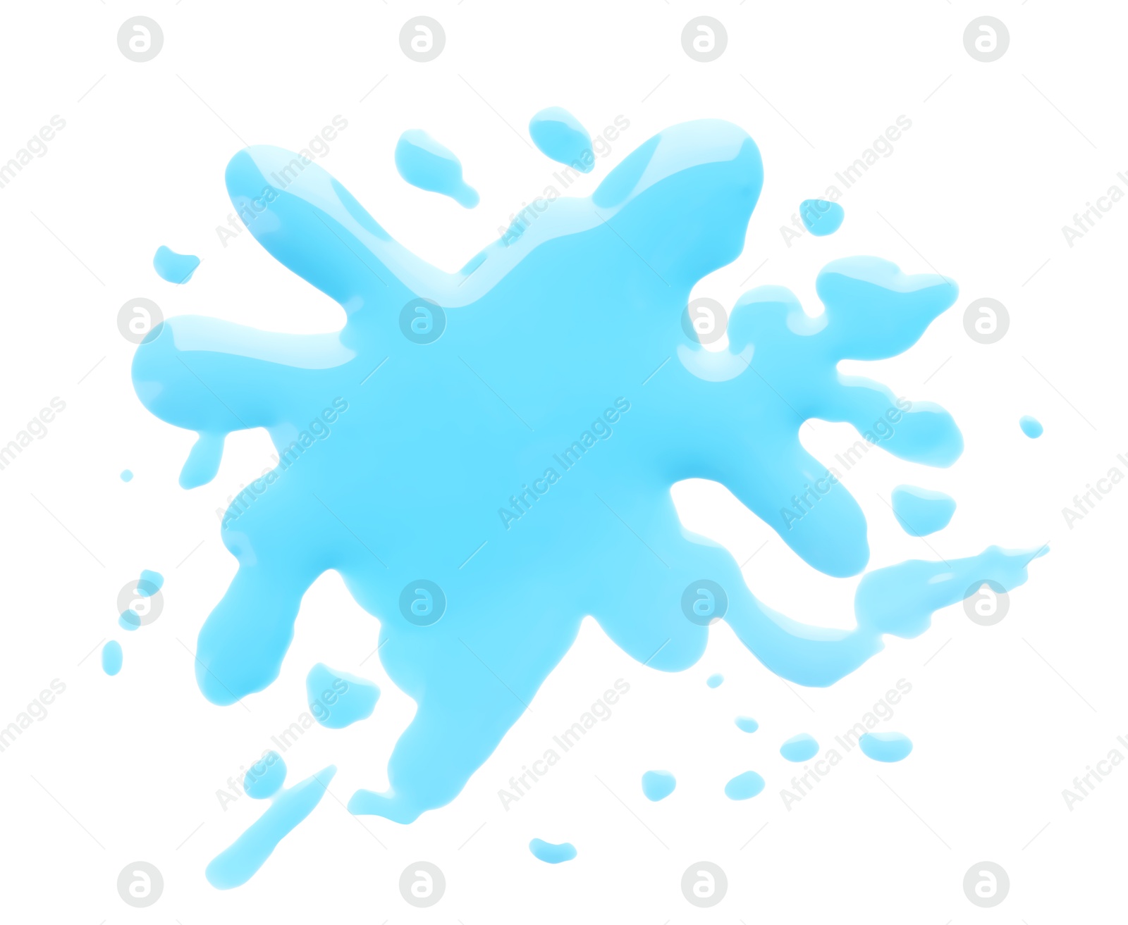 Photo of Blot of light blue printer ink isolated on white, top view