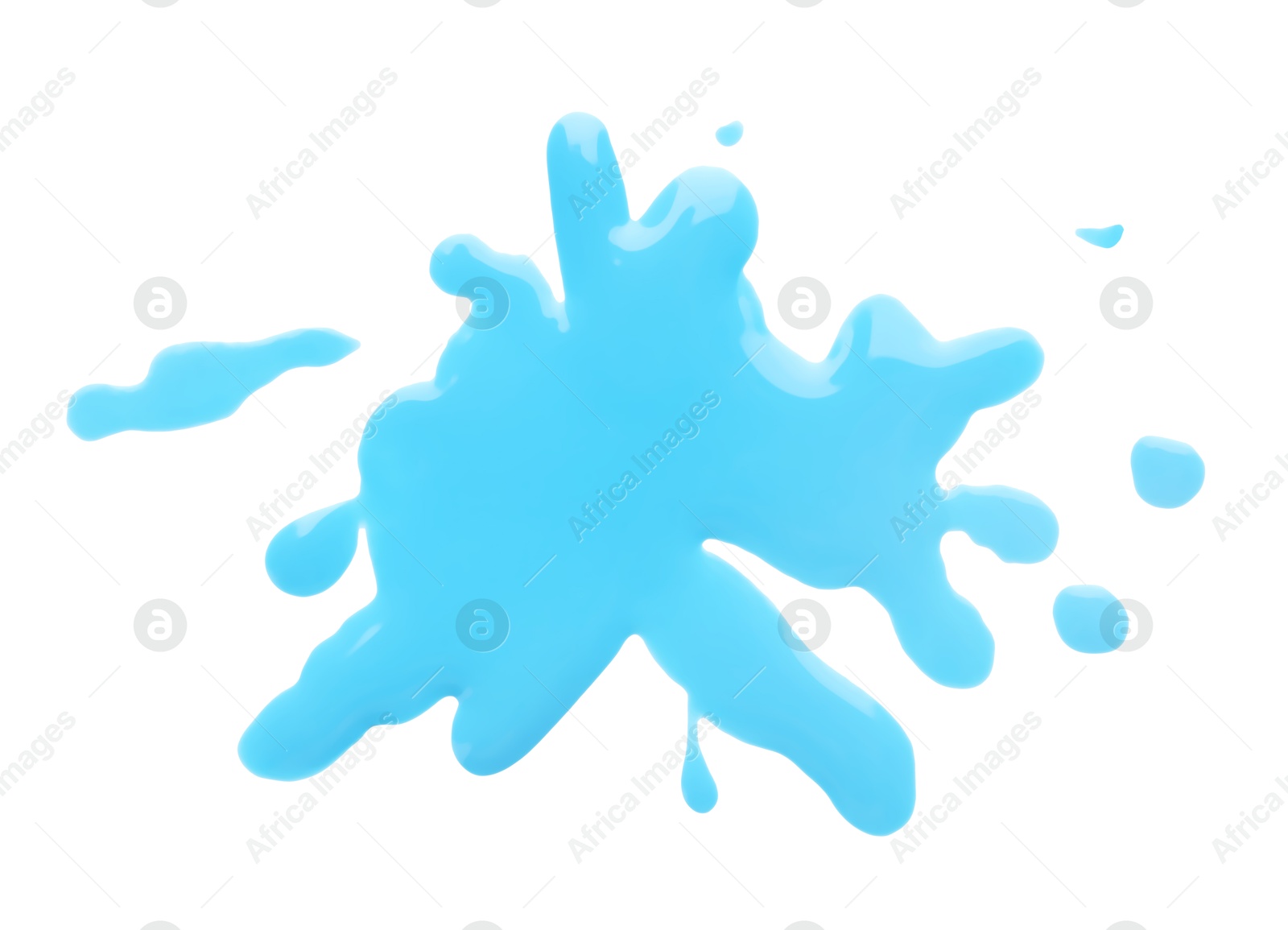 Photo of Blot of light blue printer ink isolated on white, top view