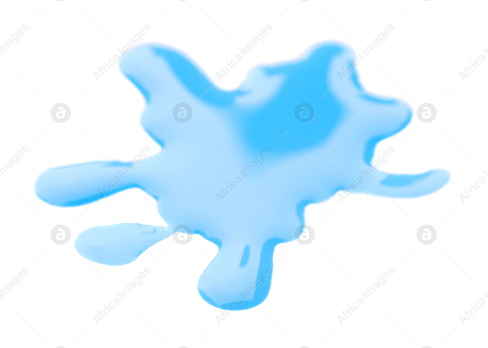 Photo of Blot of light blue printer ink isolated on white