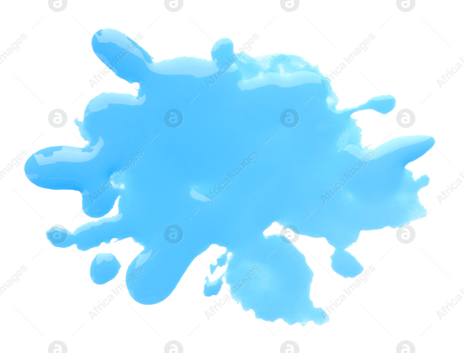 Photo of Blot of light blue printer ink isolated on white, top view