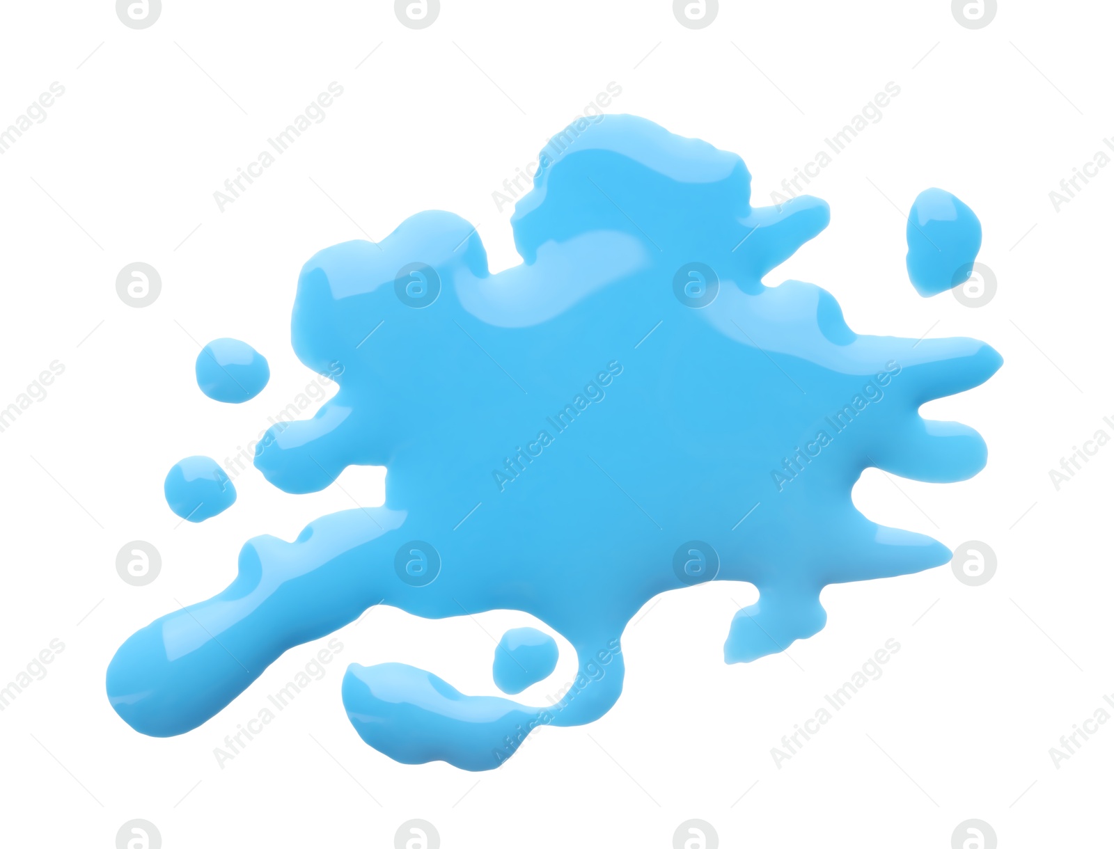 Photo of Blot of light blue printer ink isolated on white, top view