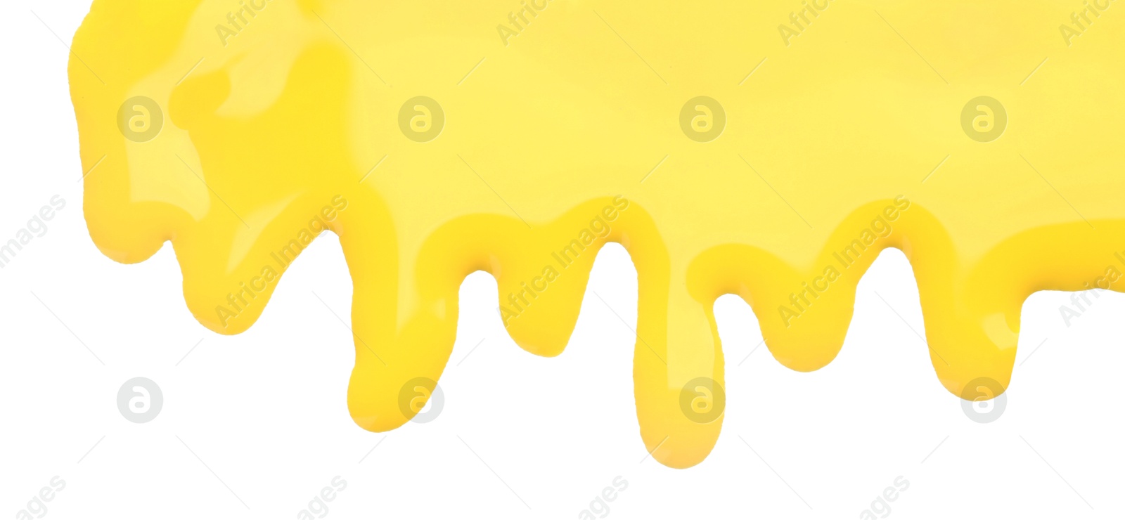 Photo of Sample of yellow printer ink isolated on white, top view