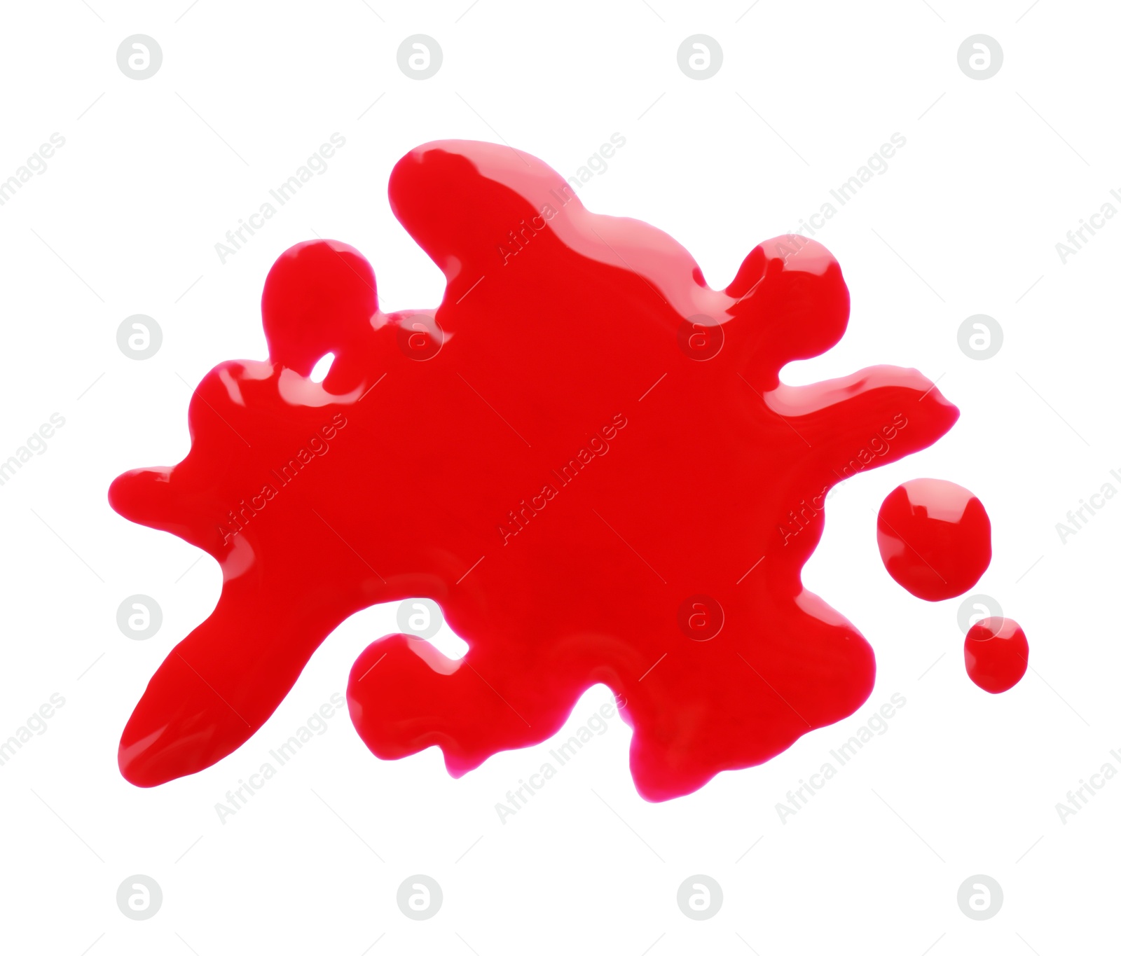 Photo of Blot of red printer ink isolated on white, top view