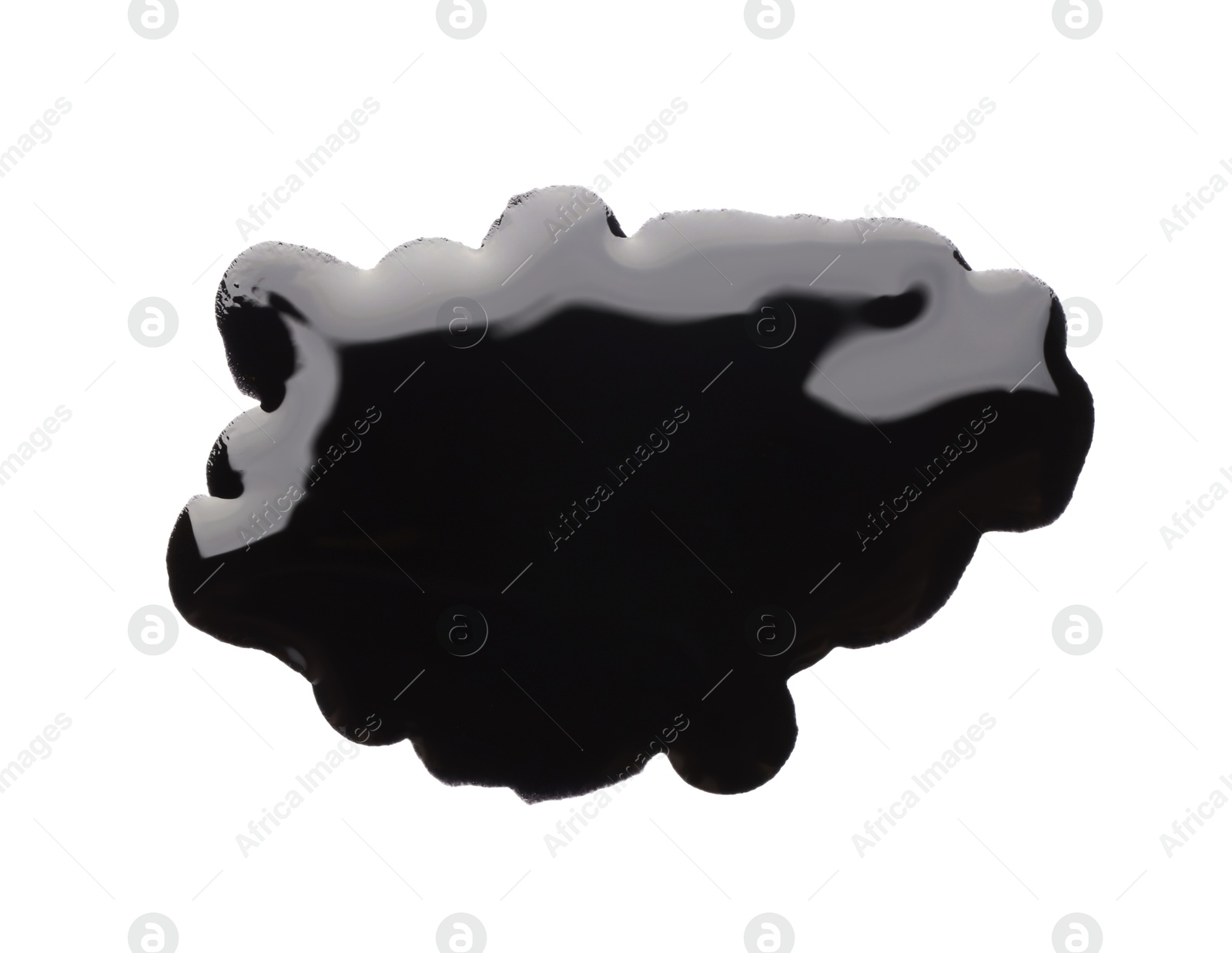 Photo of Blot of black printer ink isolated on white, top view