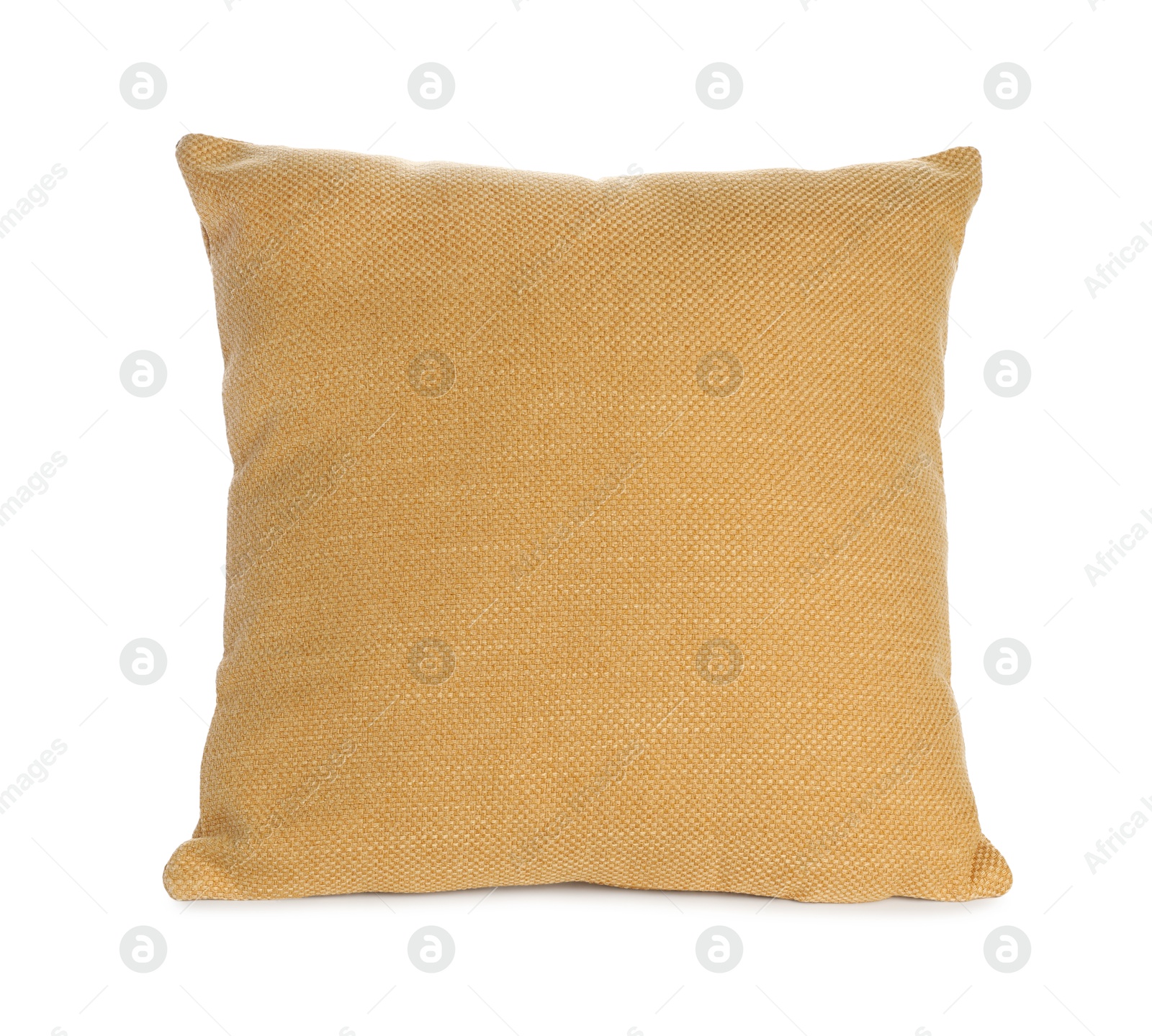 Photo of One soft color pillow isolated on white