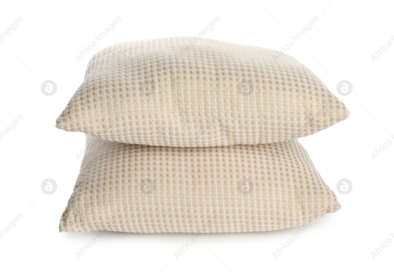 Photo of Two soft light pillows isolated on white