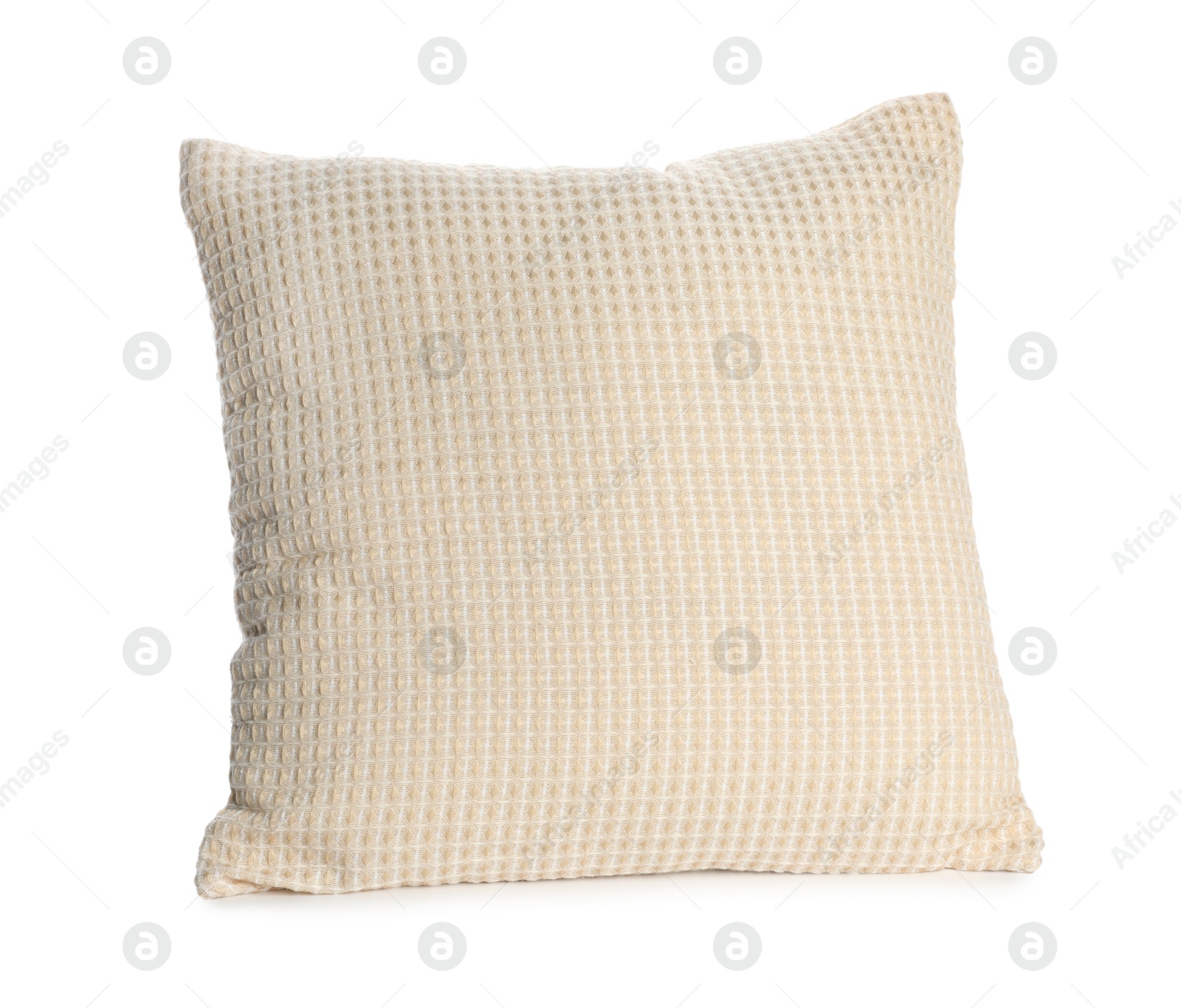 Photo of One soft light pillow isolated on white