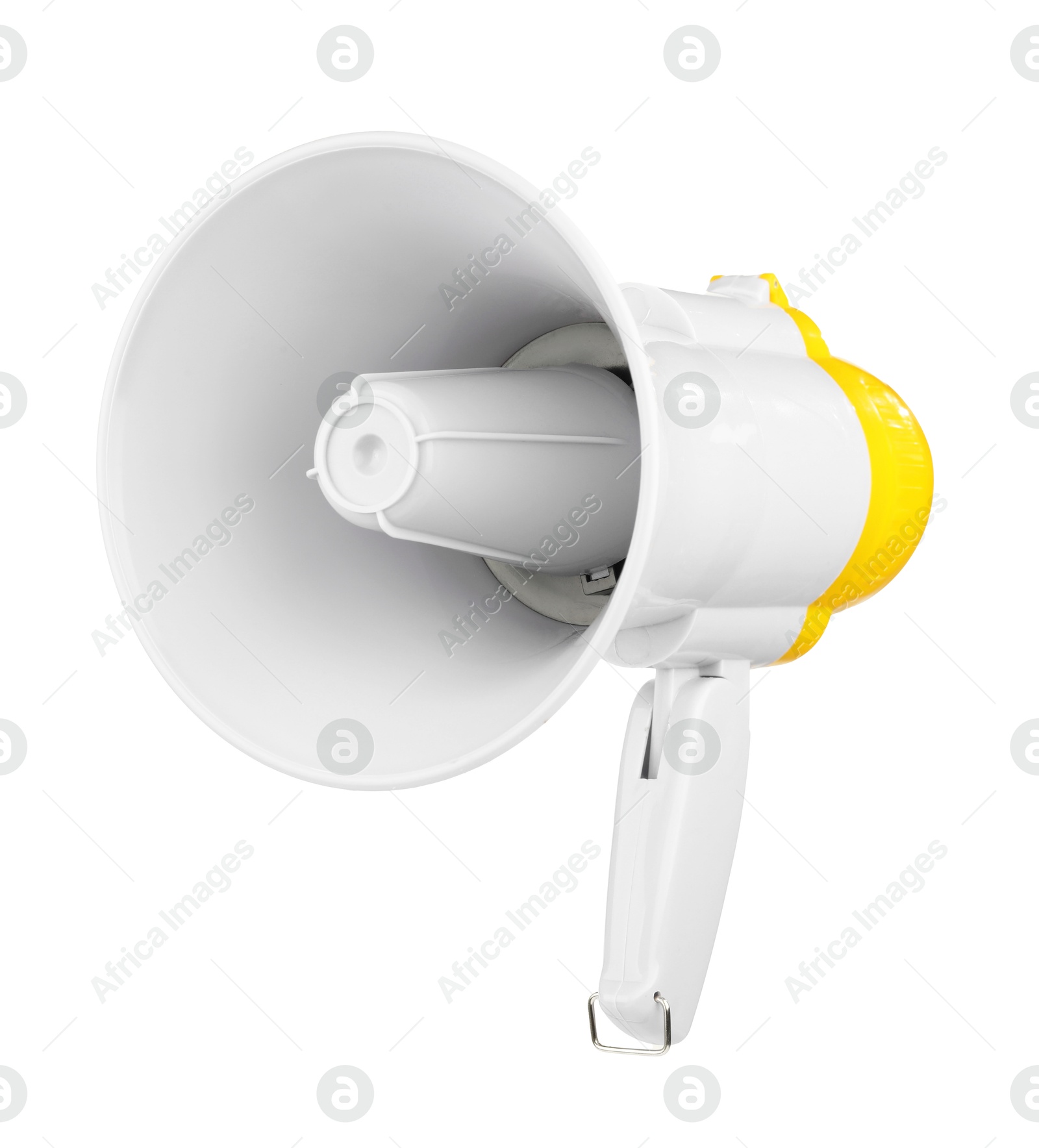 Photo of One wireless megaphone speaker isolated on white