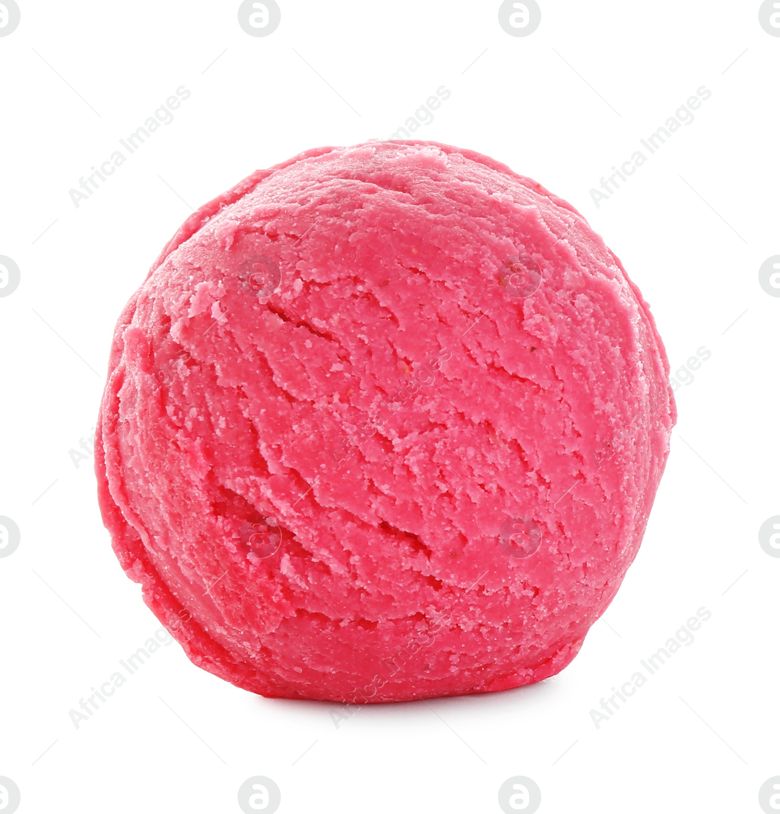 Photo of Scoop of tasty watermelon sorbet isolated on white