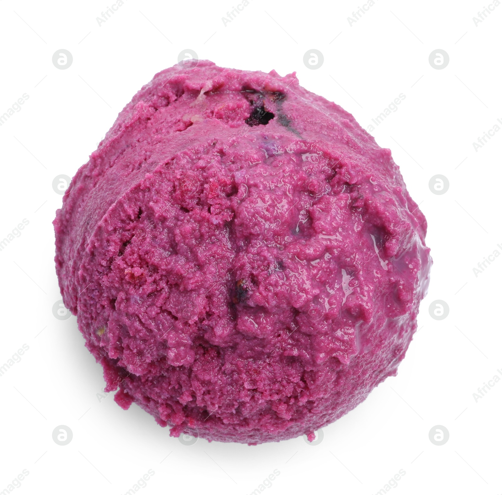 Photo of Scoop of delicious sorbet isolated on white, top view