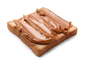 Photo of Delicious sandwich with peanut butter isolated white